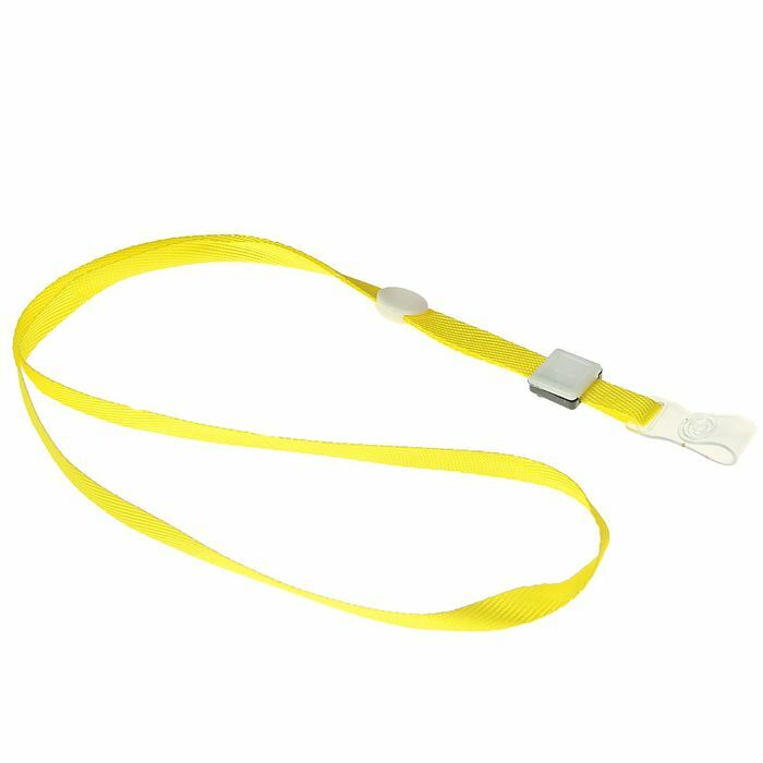 Badge tape width-10mm, length-80cm thick with slider and silicone clip YELLOW