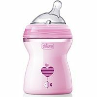 Chicco Natural Feeling - Kippbare Silikon-Nippelflasche mit Flexoren, 2+ Pink, 250 ml