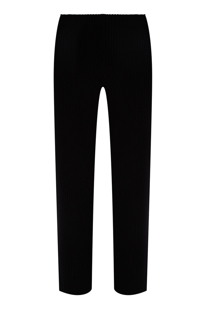 Black trousers with ribbed trim