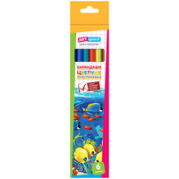 Crayons de couleur Monde sous-marin, 6 couleurs