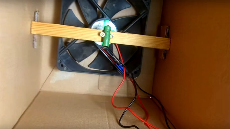 Now the resistor is located above the fan, it will also cool from air movement