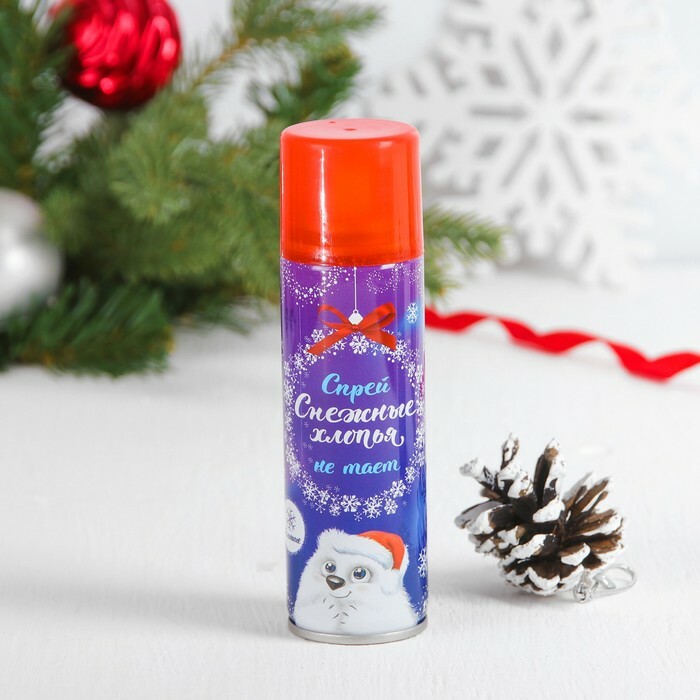 Spray snow flakes large, 150 ml, non-frizzy, red