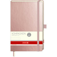 Notepad Companion. Kovina, A6, 96 listov, točka do točke, rožnato zlato