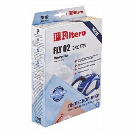 Pölypussit FILTERO FLY 02 Extra, 5-kerroksinen, 4 kpl.