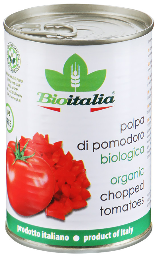 Bioitalia gepelde tomaten in tomatensap 400g