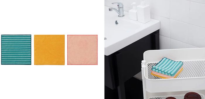 Drei Farben erleichtern die Hausarbeit: Verwenden Sie jede Farbe, um verschiedene Oberflächen zu reinigen