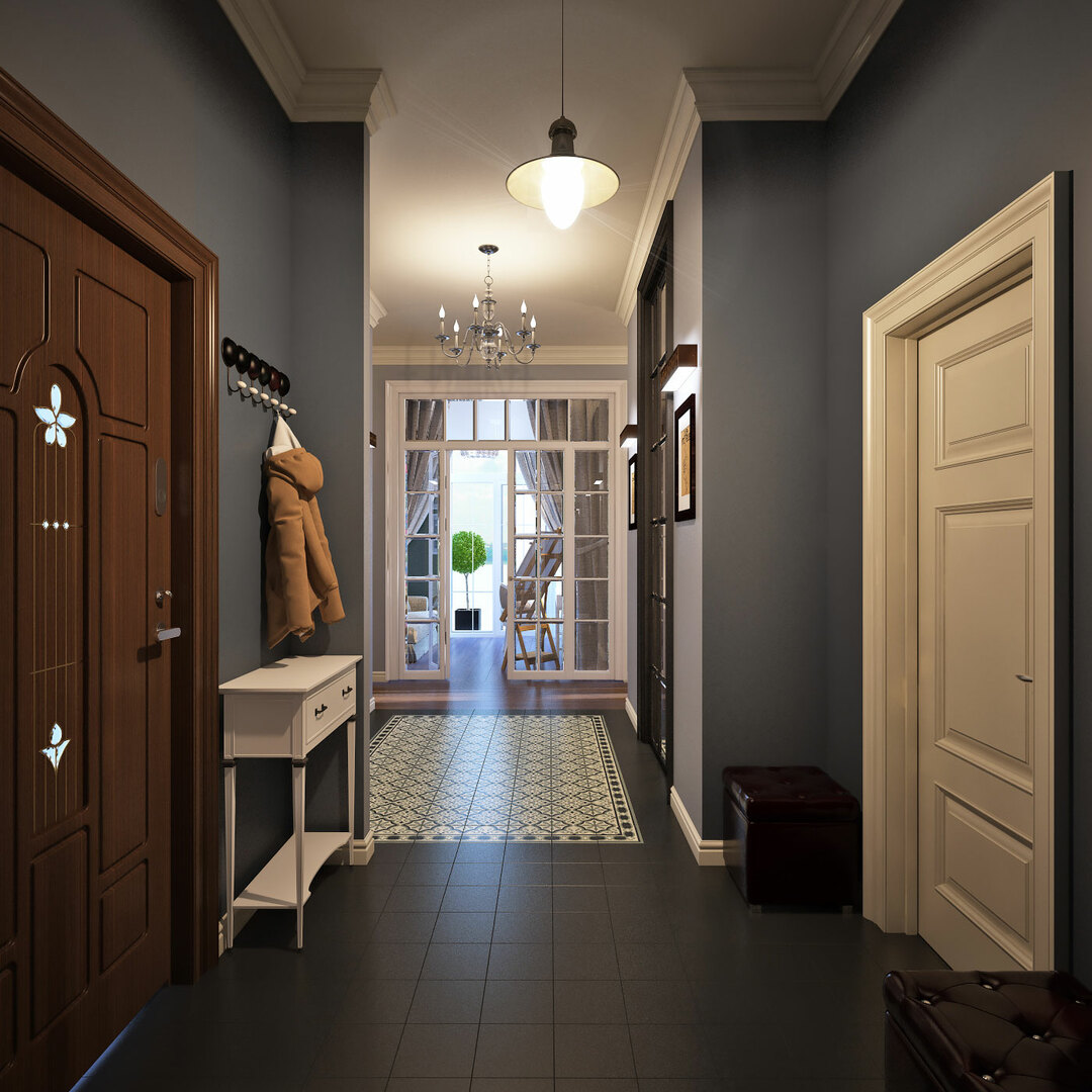 intressanta fotodesignalternativ för en smal korridor
