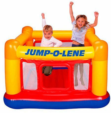 Napihljiv trampolin z mrežo " Jump-o-lene" Intex 48260, 174x174x112 cm
