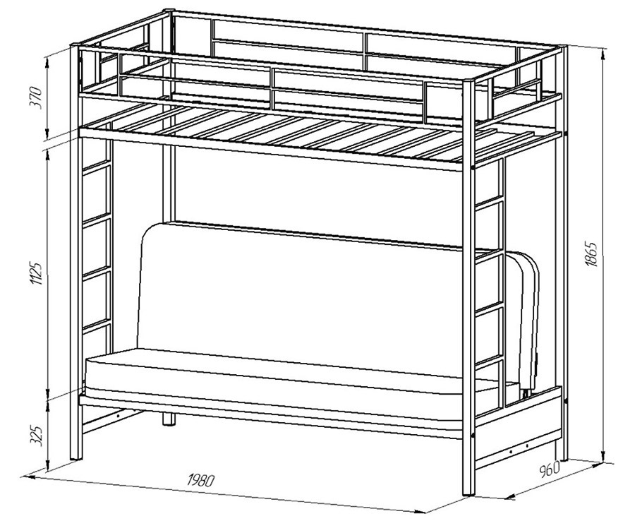 Letto a soppalco con divano: varietà, materiali, produttori