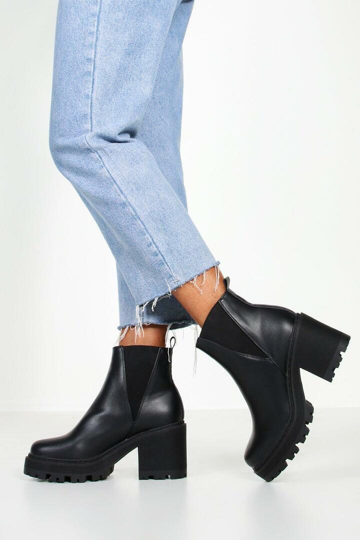 - suede-like chelsea boots with heels