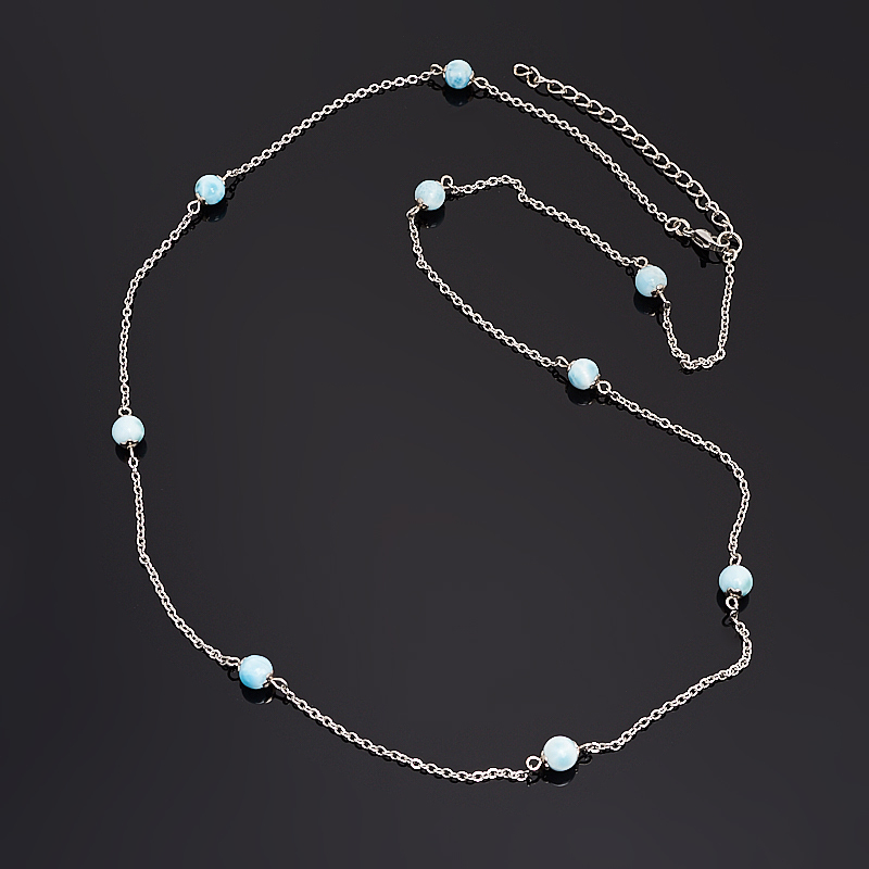 Beads Larimar Nsk Republic (bij. alloy, steel chir.) (chain) long 7 mm 75 cm (+7 cm)