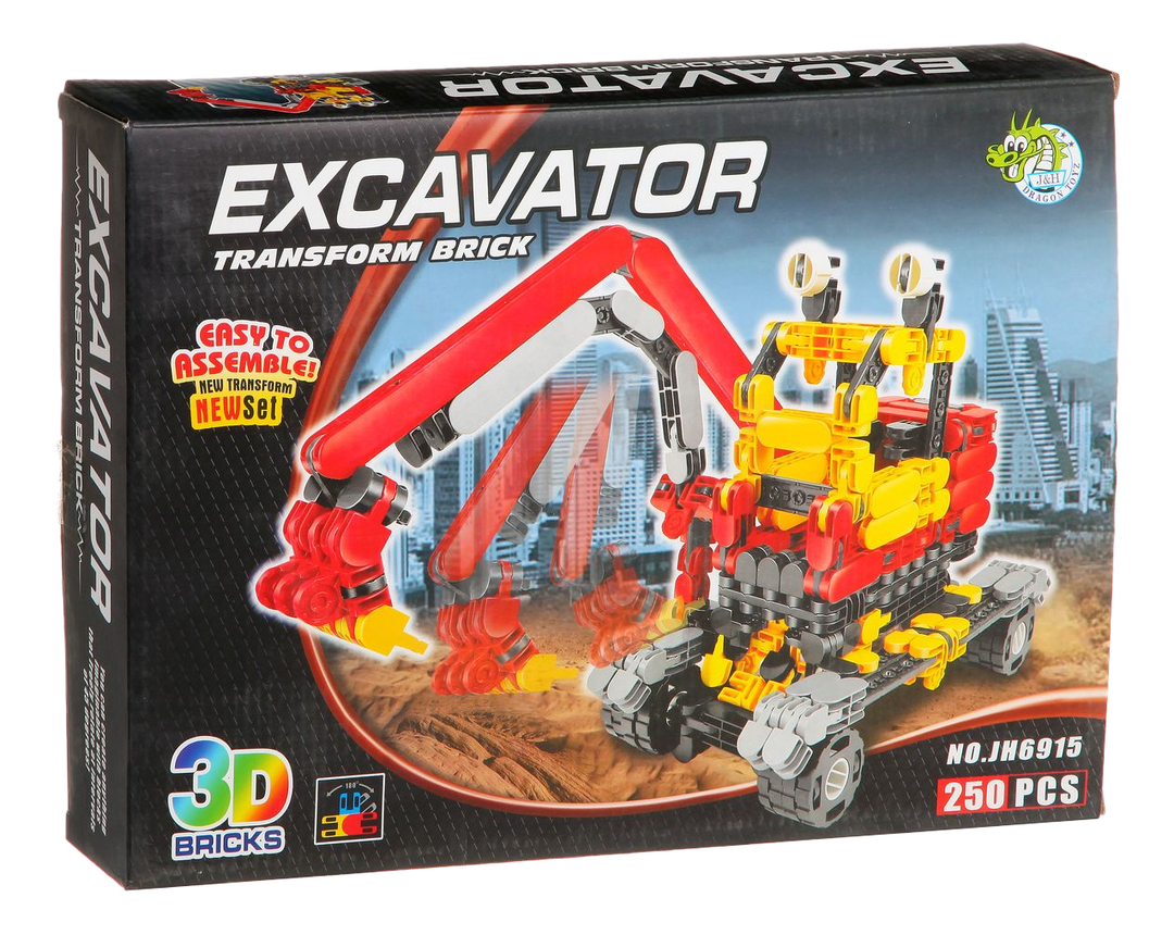 Konstruktor Stripe Excavator Dragon Toys 250 det.