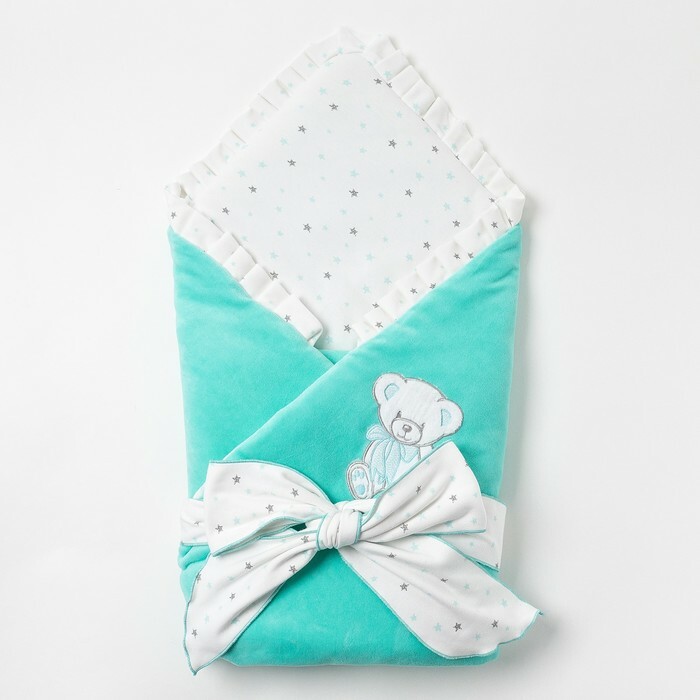 Statement envelope with bow, mint, velor