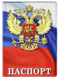 Passport cover Double-headed eagle on tricolor