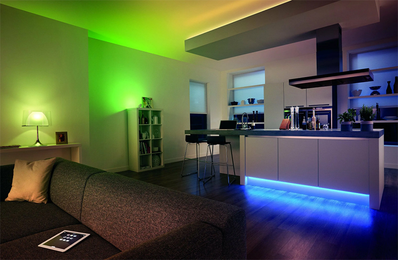 LED -armaturer kan ændre farver for at skabe en særlig stemning