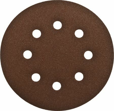 גלגל השחזה עשוי נייר שוחק מבוסס סקוטש BISON תקן 35350-150-120 8 חורים, Р120, 150 מ" מ, 5 יח '