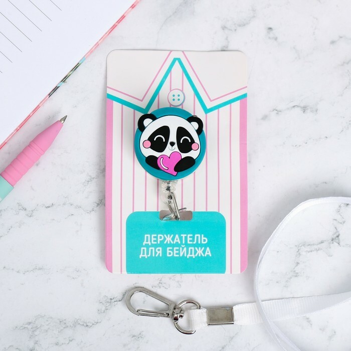 Badgeholder på tape " Panda", 3,5 x 50 cm