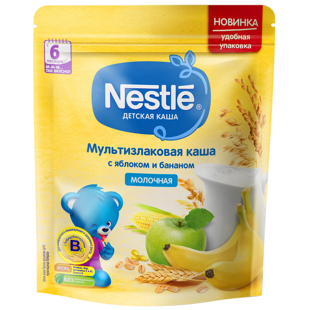 Porridge multicereali al latte in polvere Nestle con mela e banana 0.22kg
