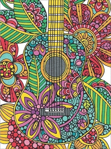 Färgsats Mått art. DMS-73-91537 Blommande gitarr (penna) 23x33 cm