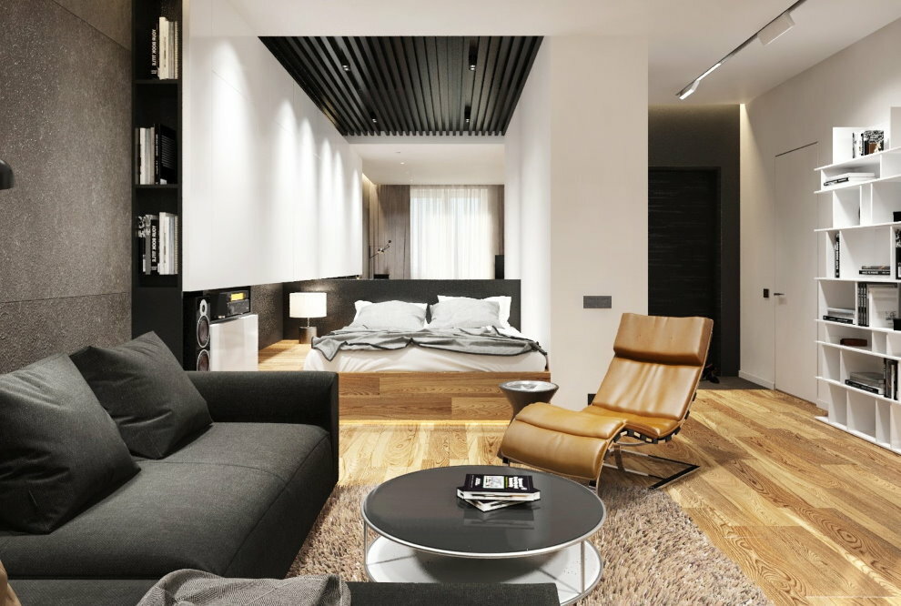 Diseño de un apartamento de 36 m2 en estilo moderno.