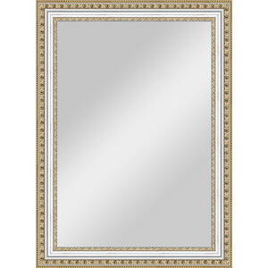 Mirror in a baguette frame Evoform Definite 55x75 cm, golden beads on silver 60 mm (BY 0797)