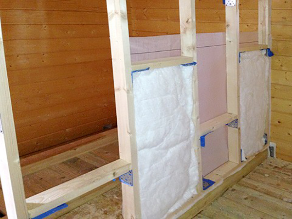 Sound insulation of walls on the pre-batten