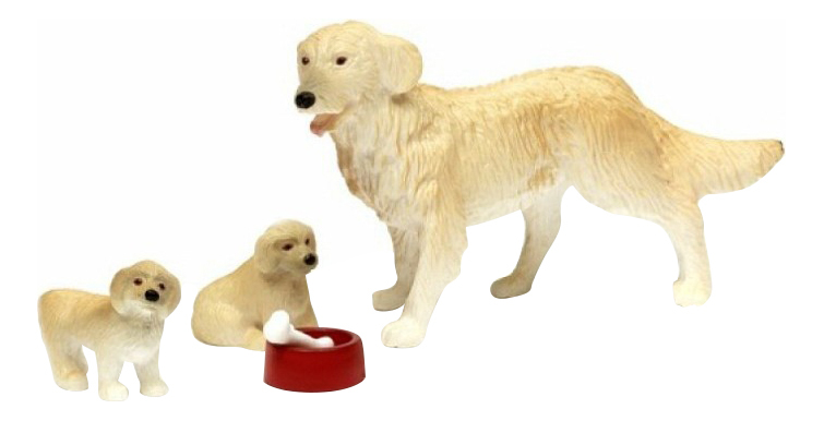 Statuetta animale Lundby Dog con cuccioli