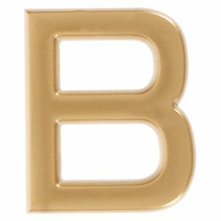 Písmeno „B“ Larvij samolepiace plastová farba matná zlatá 40x32 mm