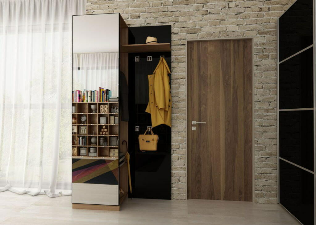 Garderobe i korridoren: indbygget, hjørne og andre eksempler på modeller, interiørfotos