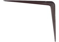 Hjørnebrakett med ribbe, 100x125 mm, brun