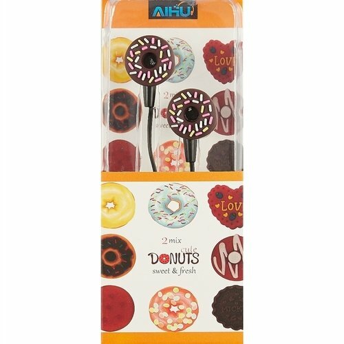 Fones de ouvido Donuts (caixa de PVC)