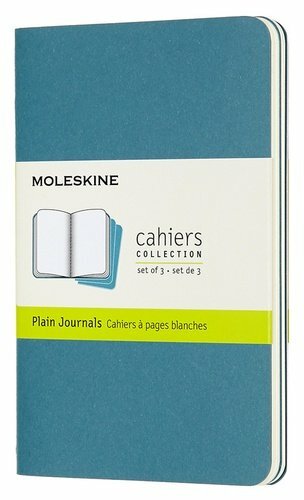 Moleskine notatbok, Moleskine CAHIER JOURNAL Lomme 90x140mm, pappdeksel 64p. uforet blå (3 stk