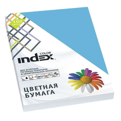 Papier, gekleurd, kantoor, Index Color 80gr, A4, helderblauw (78), 100l