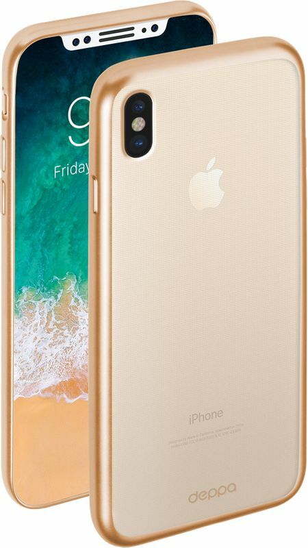 Apple iPhone X için Deppa Jel Plus Klipsli Kılıf (Altın)