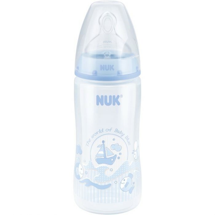 Biberon en plastique First Choice Plus BABY BLUE avec tétine en silicone, 300 ml taille 1 (M) NUK 4