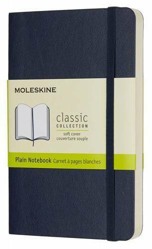 Notisblokk, Moleskine, Moleskine Classic Soft Pocket 90 * 140mm 192 s. uforet paperback safirblå