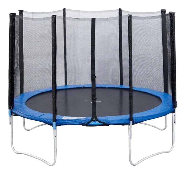 Trampolin Sportelite med mesh og stige 244 cm, sort / blå