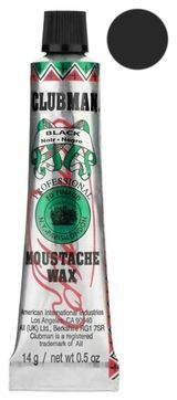 Clubman Wax Clubman Mustache Wax Black for Styling and Coloring Beard with Brush Black, 15g