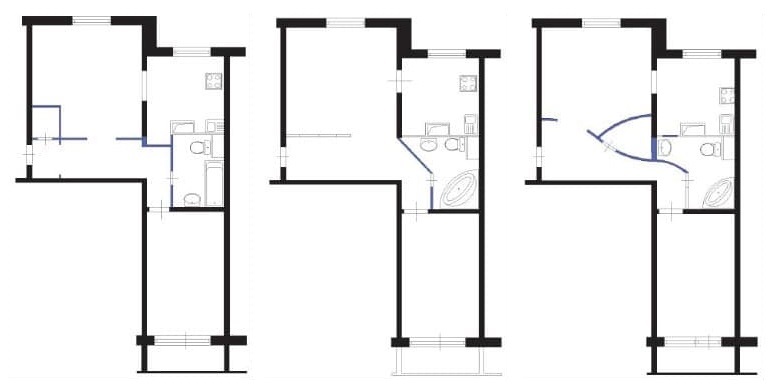 El plan de una pieza de kopeck en la casa p 46 después de la remodelación