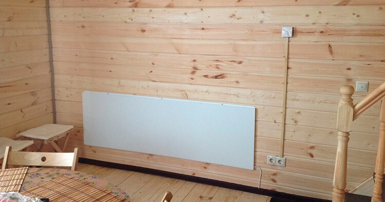 Infrared monolithic panels are fireproof, therefore they can be used for heating in a wooden house