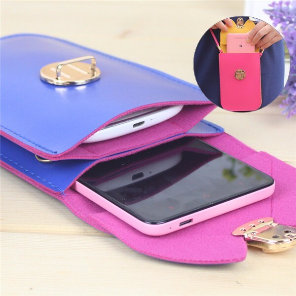 Universal Woman Double Layer Wallet Case Mobile Phone Bag Package Under 5.8 Inch Phone