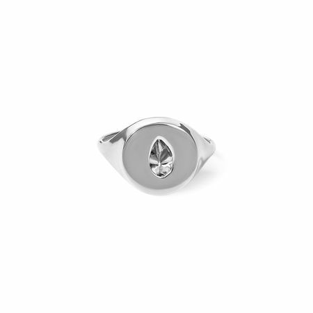 Moonswoon Silver Signet Drop met kristal Moonswoon