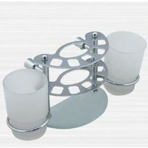 Tandborste och tandkrämhållare med RainBowL Aqua-glas mot väggen (glas) (0039-4)