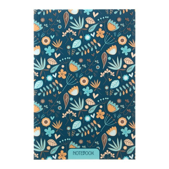 Prestige-Notebook A5, 80 hojas, jaula " Motivos florales", cartón 7BC, laminado mate, purpurina, offset 60 g / m²