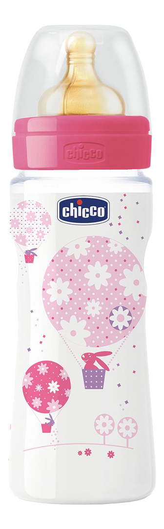 „Chicco Baby Bottle Wellbeing Girl Fast Flow“ 330 ml (rožinė)