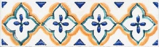 Capri Majolica STG / A495 / 1146 bordure de carreaux (multicolore), 9,9x3 cm