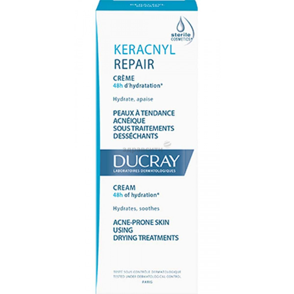 Ducray Keracnyl Repair Cream för problemhud som är benägen för akne 50 ml