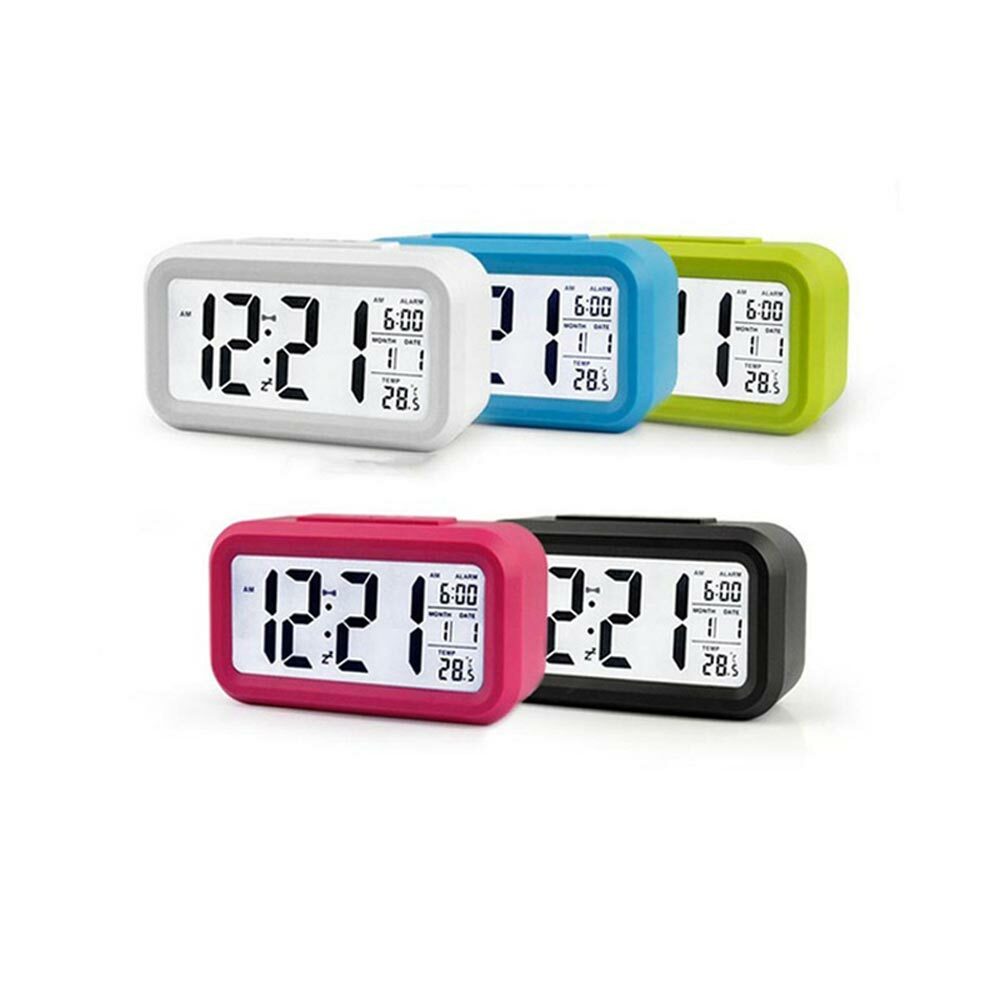 Grand réveil numérique LED rétro-éclairage Snooze calendrier muet bureau électronique Bcaklight horloges de bureau horloges de table