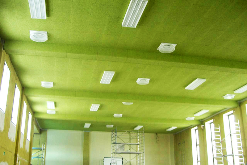 Acoustic panels of the GreenBoard series by Isoplaat, brand gb450w 25 mm thick