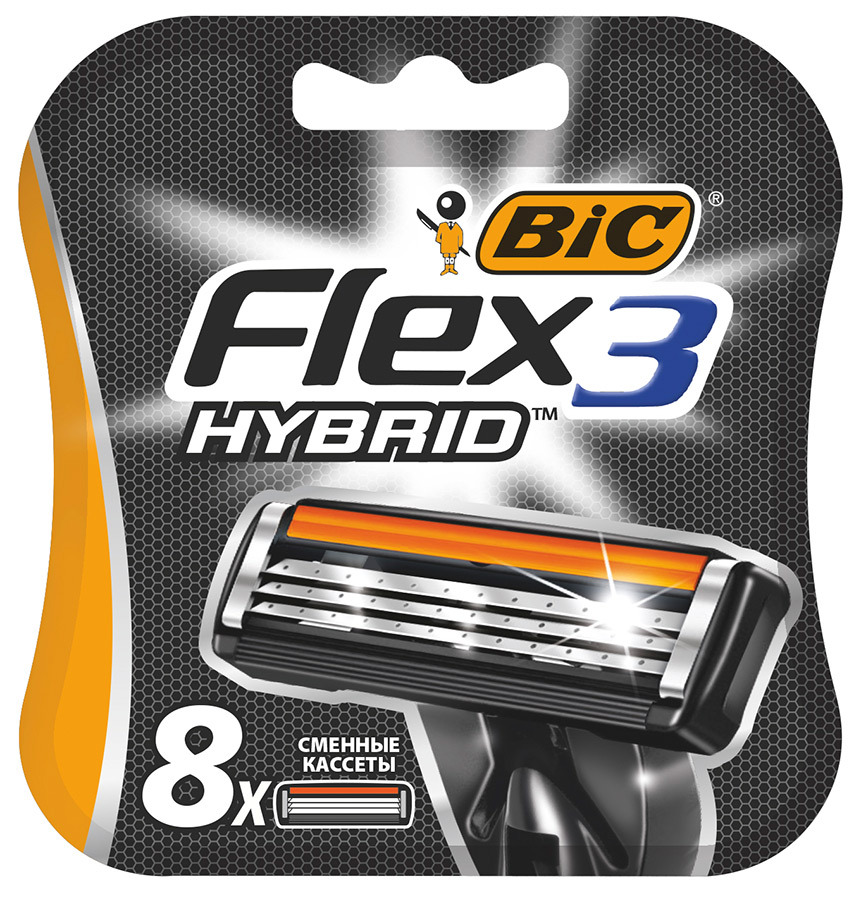Bic Flex 3 hibrīda kasetnes 8gab